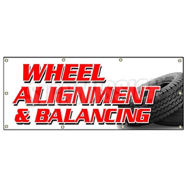 WHEEL ALIGNMENT & BALANCING BANNER SIGN acsi brakes tire batteries auto